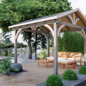 Pergola Rose 3×3 m wooden pergolas with roof